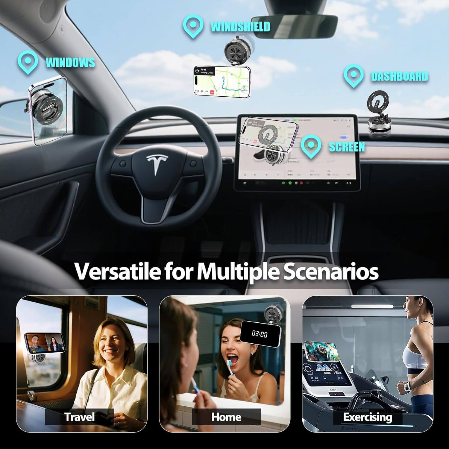 Magnetic Phone Holder for Car and Office