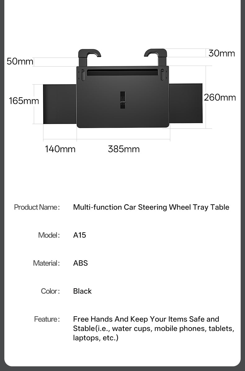 Car Steering Wheel Tray for Working Eating Writing