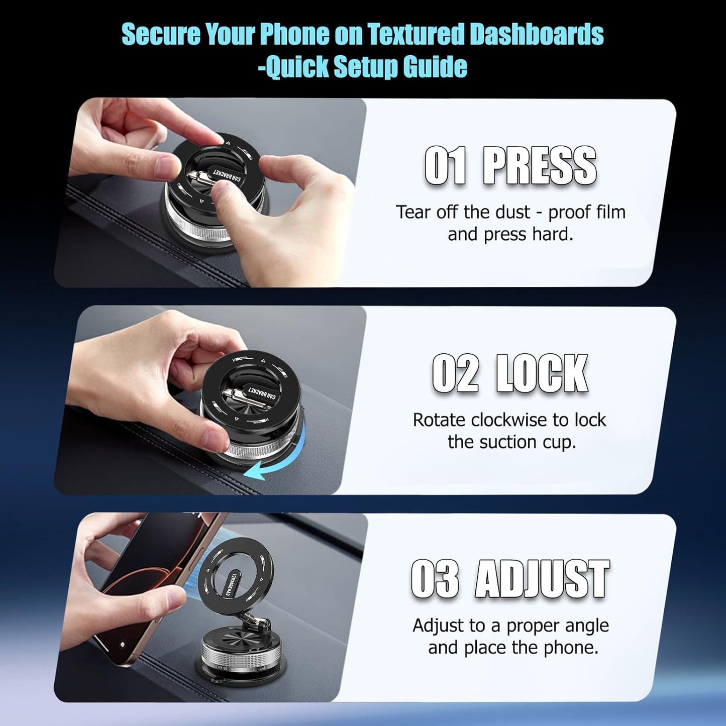 Car Phone Holder With Vacuum Magnetic